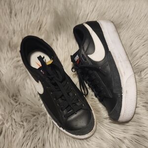 Nike Black & White Low-Top Leather Sneakers